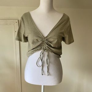 Striped ruched top